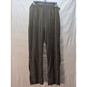 Lilac & London Pajama Pants Womens Size Large Black Gold Specks Sheer High Rise